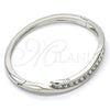 Rhodium Gold Filled Individual Bangle, with White Crystal, Polished, Rhodium Finish, 07.252.0057.1.04 (04 MM Thickness, Size 4 (2.25 Diameter))