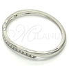 Rhodium Gold Filled Individual Bangle, with White Crystal, Polished, Rhodium Finish, 07.252.0057.1.04 (04 MM Thickness, Size 4 (2.25 Diameter))