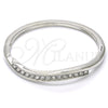 Rhodium Gold Filled Individual Bangle, with White Crystal, Polished, Rhodium Finish, 07.252.0057.1.04 (04 MM Thickness, Size 4 (2.25 Diameter))