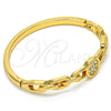 Oro Laminado Individual Bangle, Gold Filled Style with White Crystal, Polished, Golden Finish, 07.252.0058.04 (04 MM Thickness, Size 4 (2.25 Diameter))