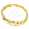 Oro Laminado Individual Bangle, Gold Filled Style with White Crystal, Polished, Golden Finish, 07.252.0058.04 (04 MM Thickness, Size 4 (2.25 Diameter))
