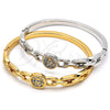 Oro Laminado Individual Bangle, Gold Filled Style with White Crystal, Polished, Golden Finish, 07.252.0058.04 (04 MM Thickness, Size 4 (2.25 Diameter))