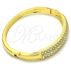 Oro Laminado Individual Bangle, Gold Filled Style with White Crystal, Polished, Golden Finish, 07.252.0059.04 (04 MM Thickness, Size 4 (2.25 Diameter))