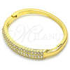 Oro Laminado Individual Bangle, Gold Filled Style with White Crystal, Polished, Golden Finish, 07.252.0059.04 (04 MM Thickness, Size 4 (2.25 Diameter))