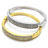 Oro Laminado Individual Bangle, Gold Filled Style with White Crystal, Polished, Golden Finish, 07.252.0059.04 (04 MM Thickness, Size 4 (2.25 Diameter))