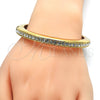 Oro Laminado Individual Bangle, Gold Filled Style with White Crystal, Polished, Golden Finish, 07.252.0063.04 (08 MM Thickness, Size 4 (2.25 Diameter))