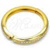 Oro Laminado Individual Bangle, Gold Filled Style with White Crystal, Polished, Golden Finish, 07.252.0063.04 (08 MM Thickness, Size 4 (2.25 Diameter))