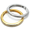 Oro Laminado Individual Bangle, Gold Filled Style with White Crystal, Polished, Golden Finish, 07.252.0063.04 (08 MM Thickness, Size 4 (2.25 Diameter))