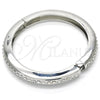 Rhodium Gold Filled Individual Bangle, with White Crystal, Polished, Rhodium Finish, 07.252.0063.1.04 (08 MM Thickness, Size 4 (2.25 Diameter))