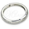 Rhodium Gold Filled Individual Bangle, with White Crystal, Polished, Rhodium Finish, 07.252.0063.1.04 (08 MM Thickness, Size 4 (2.25 Diameter))