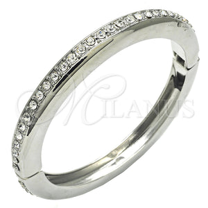 White Gold Filled Jewelry — Individual Bangle with White Crystal Polished 07. 08 — main product view — SKU 117218 | Oro Laminado Blanco joyería — Individual Bangle with cristal blanco pulido 07. 08 — SKU 117218