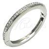 Rhodium Gold Filled Individual Bangle, with White Crystal, Polished, Rhodium Finish, 07.252.0063.1.04 (08 MM Thickness, Size 4 (2.25 Diameter))