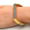 Oro Laminado Individual Bangle, Gold Filled Style with White Crystal, Polished, Golden Finish, 07.252.0064.05 (09 MM Thickness, Size 5 (2.50 Diameter))
