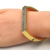 Oro Laminado Individual Bangle, Gold Filled Style with White Crystal, Polished, Golden Finish, 07.252.0064.05 (09 MM Thickness, Size 5 (2.50 Diameter))