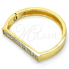 Oro Laminado Individual Bangle, Gold Filled Style with White Crystal, Polished, Golden Finish, 07.252.0064.05 (09 MM Thickness, Size 5 (2.50 Diameter))