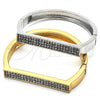 Oro Laminado Individual Bangle, Gold Filled Style with White Crystal, Polished, Golden Finish, 07.252.0064.05 (09 MM Thickness, Size 5 (2.50 Diameter))