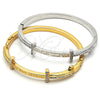 Rhodium Gold Filled Individual Bangle, Love Design, with White Crystal, Polished, Rhodium Finish, 07.252.0065.1.04 (04 MM Thickness, Size 4 (2.25 Diameter))