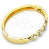 Oro Laminado Individual Bangle, Gold Filled Style with White Crystal, Polished, Golden Finish, 07.252.0068.05 (08 MM Thickness, Size 5 (2.50 Diameter))