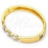 Oro Laminado Individual Bangle, Gold Filled Style with White Crystal, Polished, Golden Finish, 07.252.0068.05 (08 MM Thickness, Size 5 (2.50 Diameter))