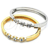 Oro Laminado Individual Bangle, Gold Filled Style with White Crystal, Polished, Golden Finish, 07.252.0068.05 (08 MM Thickness, Size 5 (2.50 Diameter))