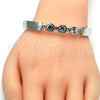 Rhodium Gold Filled Individual Bangle, with White Crystal, Polished, Rhodium Finish, 07.252.0068.1.05 (08 MM Thickness, Size 5 (2.50 Diameter))