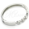 Rhodium Gold Filled Individual Bangle, with White Crystal, Polished, Rhodium Finish, 07.252.0068.1.05 (08 MM Thickness, Size 5 (2.50 Diameter))