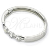 Rhodium Gold Filled Individual Bangle, with White Crystal, Polished, Rhodium Finish, 07.252.0068.1.05 (08 MM Thickness, Size 5 (2.50 Diameter))