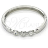 Rhodium Gold Filled Individual Bangle, with White Crystal, Polished, Rhodium Finish, 07.252.0068.1.05 (08 MM Thickness, Size 5 (2.50 Diameter))
