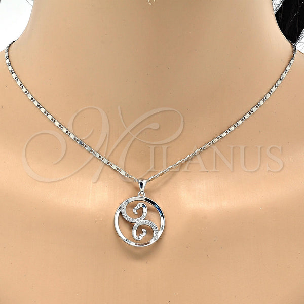White Gold Filled Ring — Earring and Pendant Adult Set Spiral Design with — alternate product view — SKU 117274 | Oro Laminado Blanco anillo — Earring and Pendant Adult Set Spiral diseño with — SKU 117274