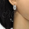 Rhodium Gold Filled Huggie Hoop, Teardrop Design, with White Cubic Zirconia, Polished, Rhodium Finish, 02.213.0123.20