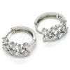 Rhodium Gold Filled Huggie Hoop, Teardrop Design, with White Cubic Zirconia, Polished, Rhodium Finish, 02.213.0123.20