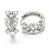Rhodium Gold Filled Huggie Hoop, Teardrop Design, with White Cubic Zirconia, Polished, Rhodium Finish, 02.213.0123.20