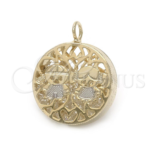 Gold Filled Pendant — Fancy Pendant Little Girl and Little Boy Design — main product view — SKU 117373 | Oro Laminado dije — elegante Pendant Little Girl and Little Boy diseño — SKU 117373