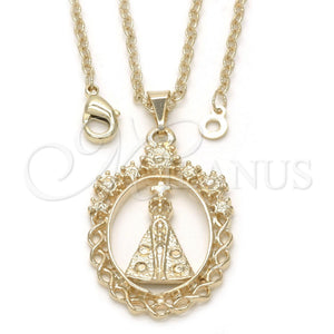 Gold Filled Necklace — Pendant Necklace Caridad del Cobre Design Diamond Cutting — main product view — SKU 117379 | Oro Laminado collar — Pendant Necklace Caridad del Cobre diseño Diamond Cutting — SKU 117379
