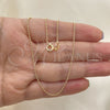 Oro Laminado Basic Necklace, Gold Filled Style Polished, Golden Finish, 04.213.0001.1.20 (01 MM Thickness, 20 Inches Length)