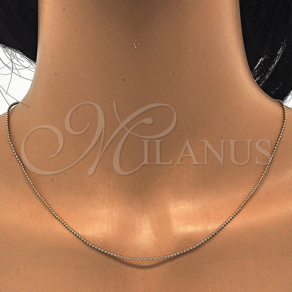 Gold Filled Necklace — Basic Necklace Ball Design Polished 04. 01 MM — alternate product view — SKU 117409 | Oro Laminado collar — básico Necklace Ball diseño pulido 04. 01 MM — SKU 117409
