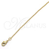 Oro Laminado Basic Necklace, Gold Filled Style Ball Design, Polished, Golden Finish, 04.213.0001.1.22 (01 MM Thickness, 22 Inches Length)
