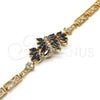 Oro Laminado Fancy Bracelet, Gold Filled Style Heart Design, with Black and White Cubic Zirconia, Polished for wholesale, additional product view 4