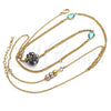 Oro Laminado Fancy Necklace, Gold Filled Style Teardrop Design, with Multicolor Crystal, Matte Finish, Golden Finish, 04.65.0182.18 (02 MM Thickness, 18 Inches Length)