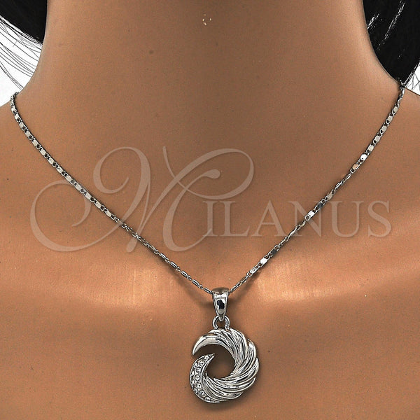White Gold Filled Ring — Earring and Pendant Adult Set with White Crystal — alternate product view — SKU 117498 | Oro Laminado Blanco anillo — Earring and Pendant Adult Set with cristal blanco — SKU 117498