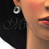 Rhodium Gold Filled Earring and Pendant Adult Set, with White Crystal, Polished, Rhodium Finish, 10.160.0036.1