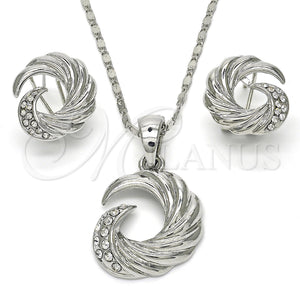 White Gold Filled Ring — Earring and Pendant Adult Set with White Crystal — main product view — SKU 117498 | Oro Laminado Blanco anillo — Earring and Pendant Adult Set with cristal blanco — SKU 117498