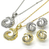 Rhodium Gold Filled Earring and Pendant Adult Set, with White Crystal, Polished, Rhodium Finish, 10.160.0036.1