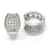 Rhodium Gold Filled Huggie Hoop, with White Cubic Zirconia, Polished, Rhodium Finish, 02.217.0068.15