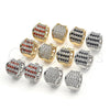 Rhodium Gold Filled Huggie Hoop, with White Cubic Zirconia, Polished, Rhodium Finish, 02.217.0068.15