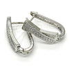 Rhodium Gold Filled Huggie Hoop, with White Cubic Zirconia, Polished, Rhodium Finish, 02.217.0071.15