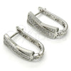 Rhodium Gold Filled Huggie Hoop, with White Cubic Zirconia, Polished, Rhodium Finish, 02.217.0071.15