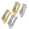 Rhodium Gold Filled Huggie Hoop, with White Cubic Zirconia, Polished, Rhodium Finish, 02.217.0071.15