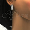 Rhodium Gold Filled Huggie Hoop, with White Cubic Zirconia, Polished, Rhodium Finish, 02.217.0074.15