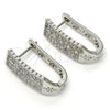 Rhodium Gold Filled Huggie Hoop, with White Cubic Zirconia, Polished, Rhodium Finish, 02.217.0074.15